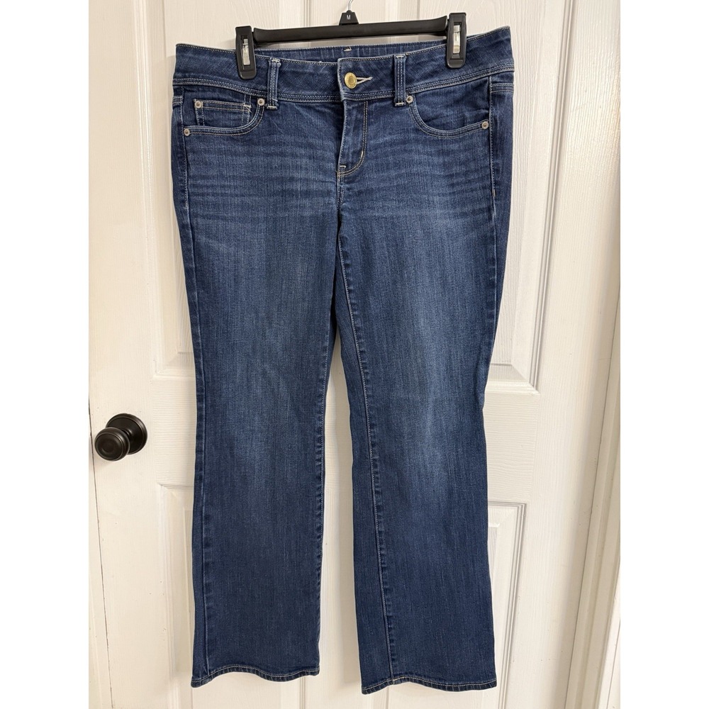 American Eagle Slim Bootcut Women's 10 Short Denim Jeans Stretch Dark Wash 30x30